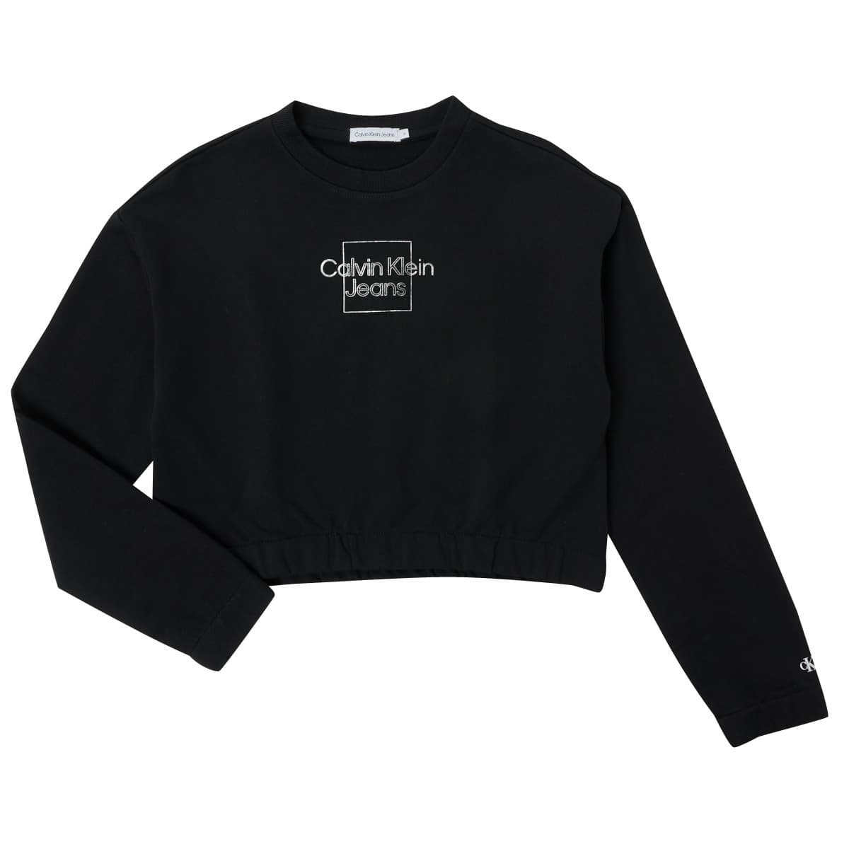 Calvin Klein Jeans METALLIC BOX LOGO SWEATSHIRT Černá