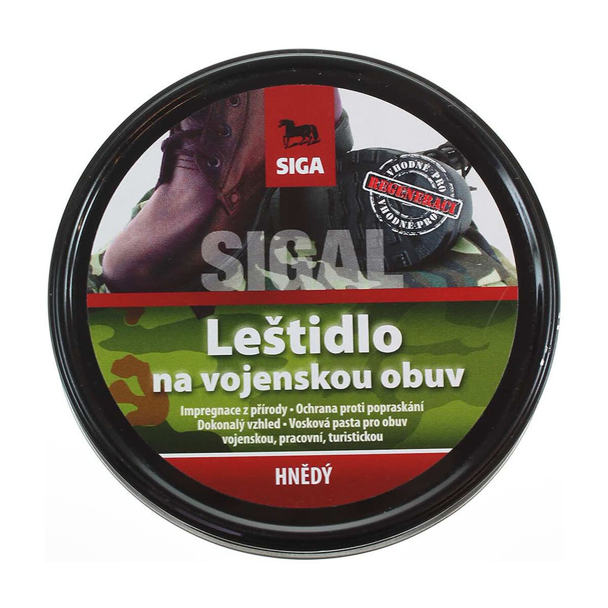 Sigal vojenské leštidlo hnědé 250g Hnědá