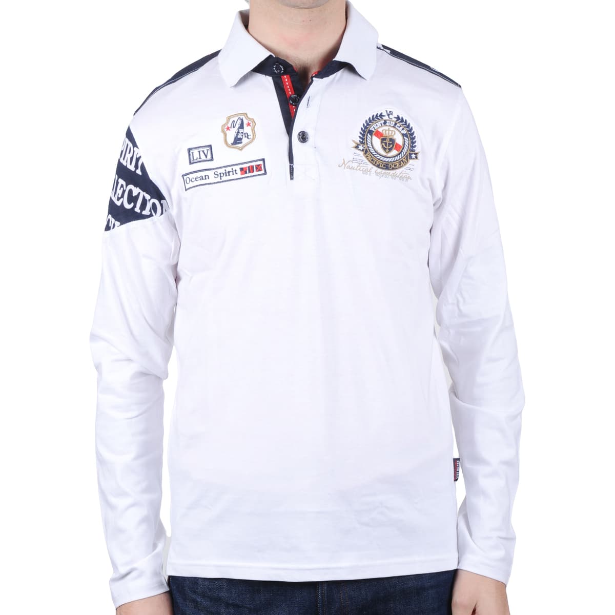 Vent Du Cap Polo manches longues garçon ECALANK Bílá