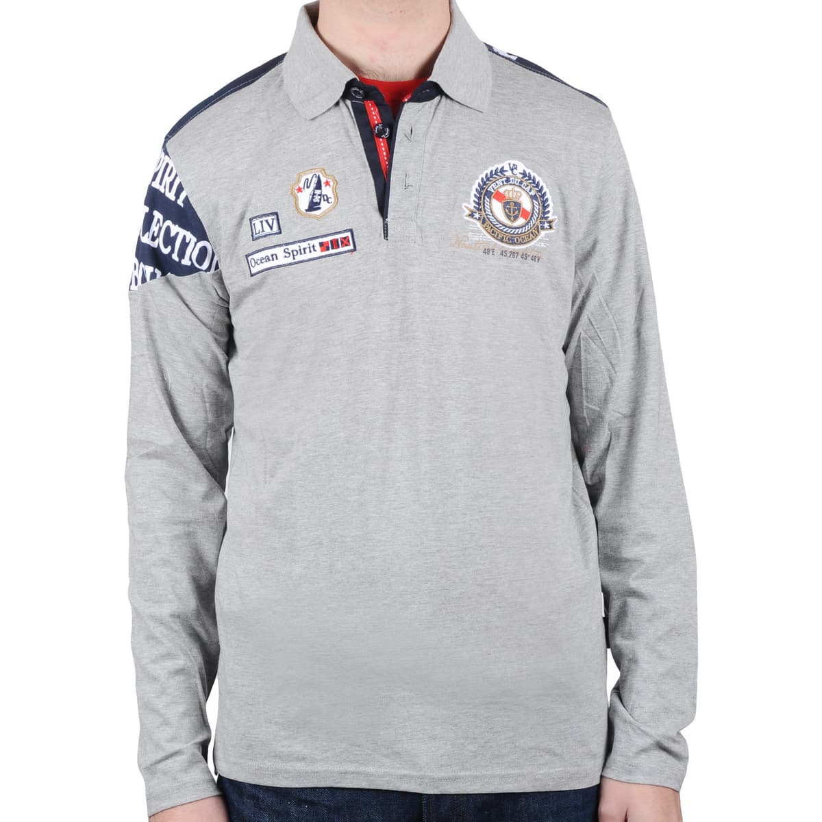 Vent Du Cap Polo manches longues garçon ECALANK Šedá