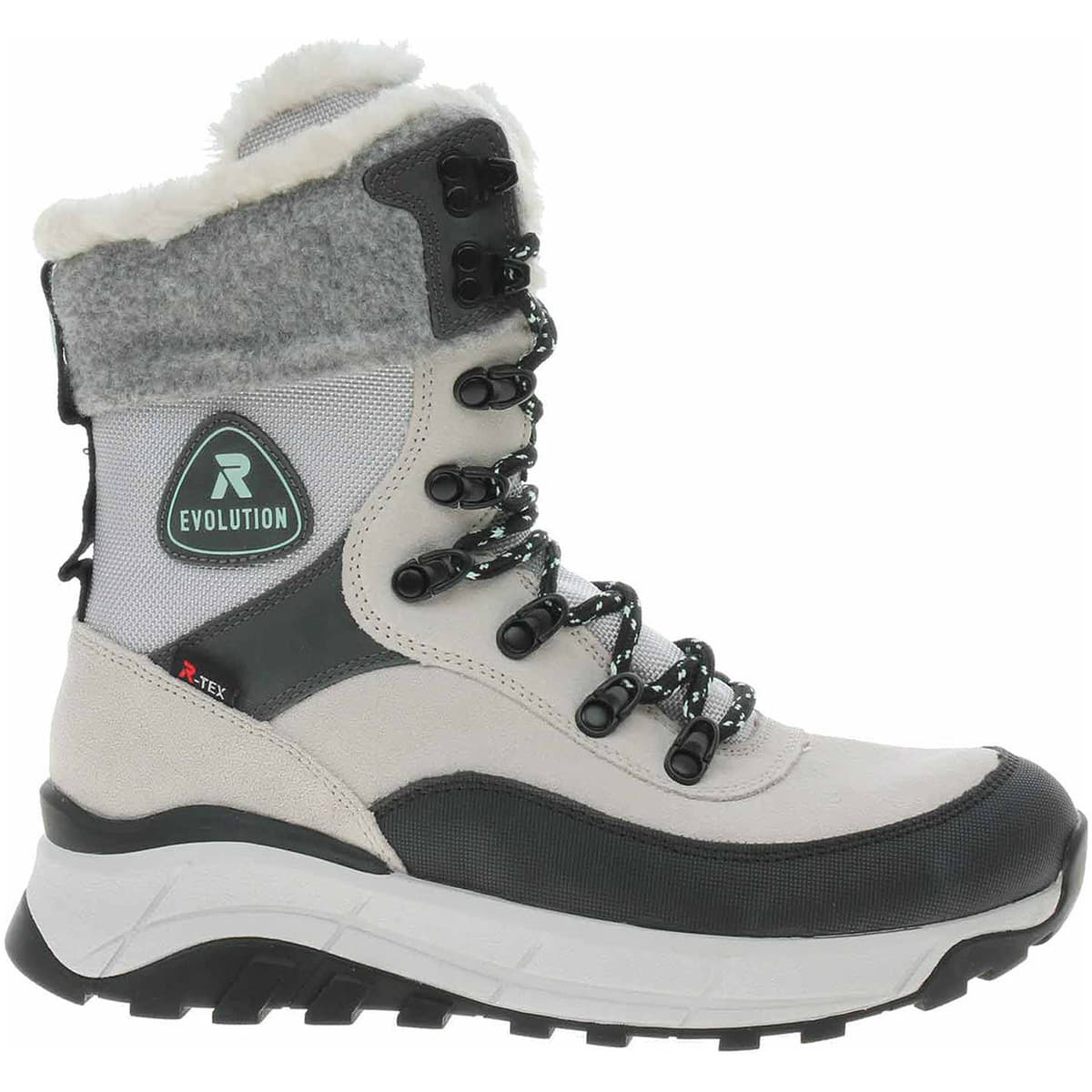 Rieker Dámská kotníková obuv W0066-60 weiss kombi Šedá