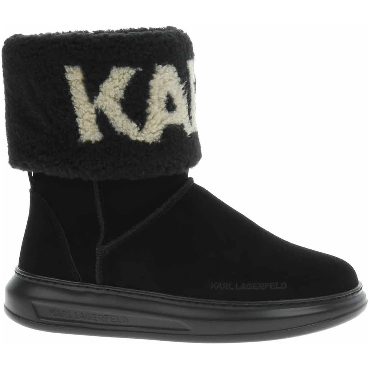 Karl Lagerfeld Dámské polokozačky KL44552 Black Suede Černá