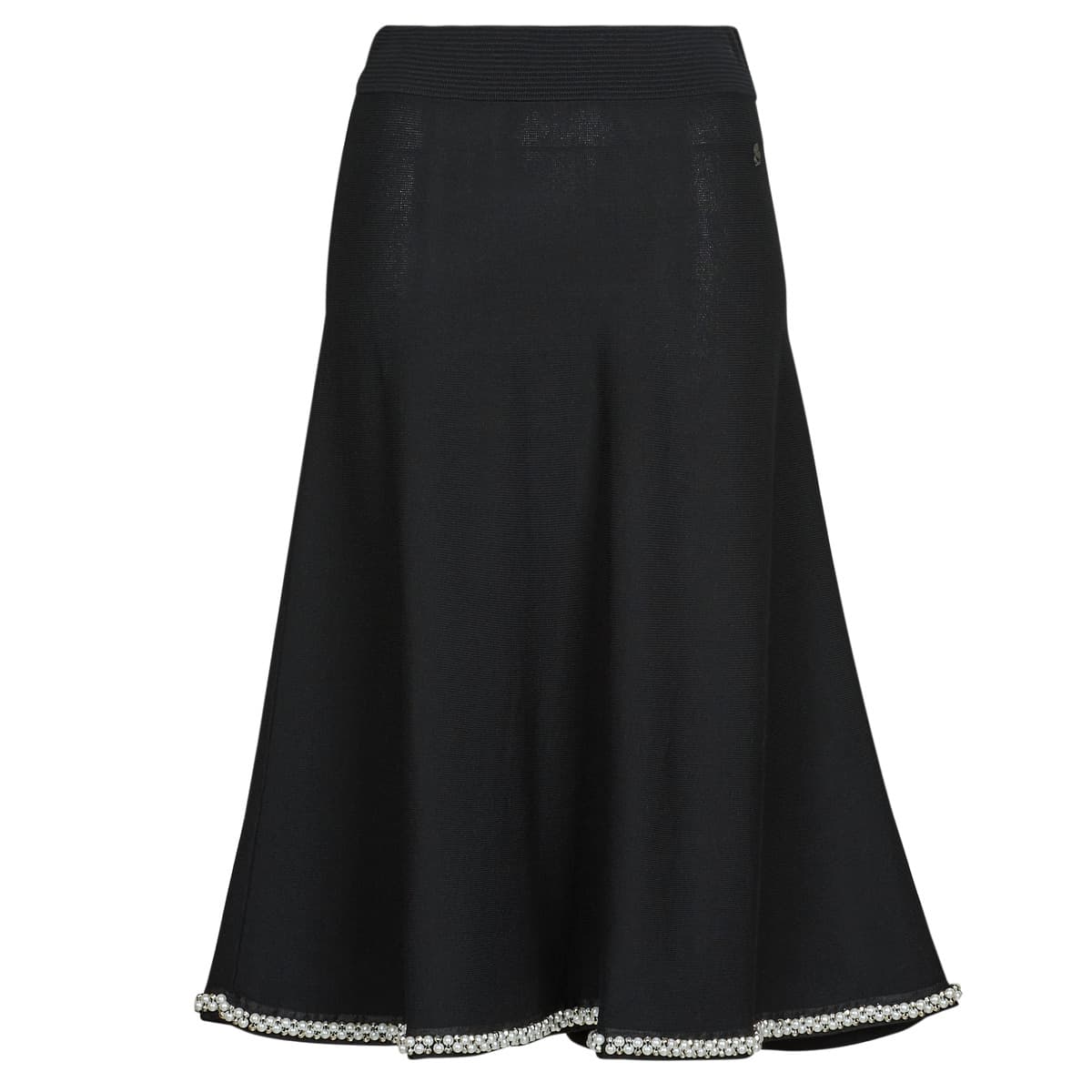 Karl Lagerfeld A LINE PEARL KNIT SKIRT Černá