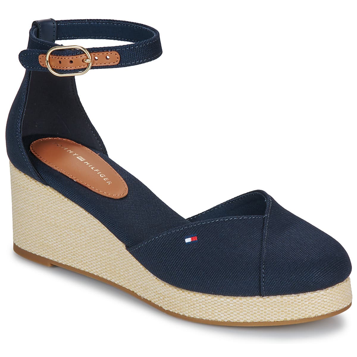 Tommy Hilfiger FLAG CLOSED TOE MID WEDGE ESPAD Modrá