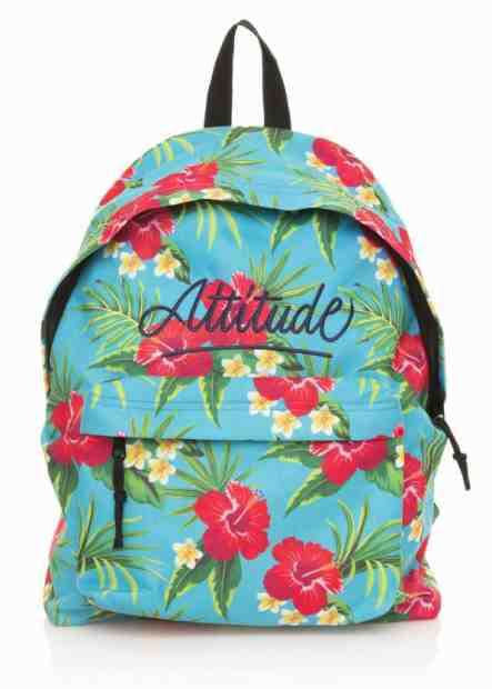 Světle modrý květovaný batoh MTNG