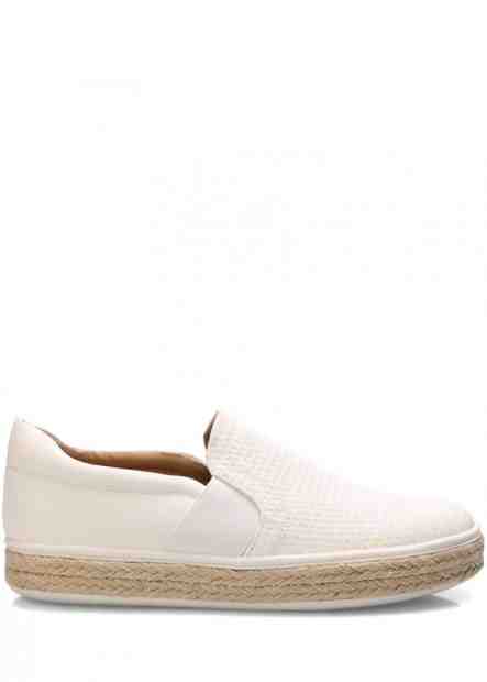 Bílé nazouvací tenisky s espadrilovou podrážkou Trendy too Velikost: 36