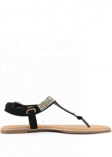 Timeless Černé sandálky s barevnými krystaly Velikost: 37