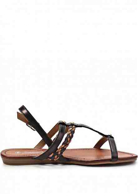 Hnědo-černé páskové vycházkové sandály Timeless Velikost: 37