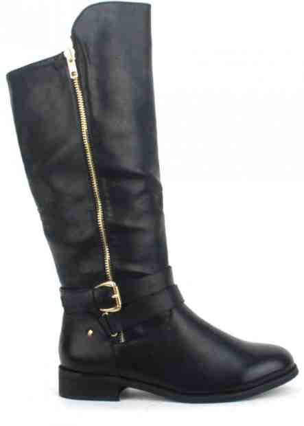 Černé kozačky se zlatým zipem Claudia Ghizzani Velikost: 36