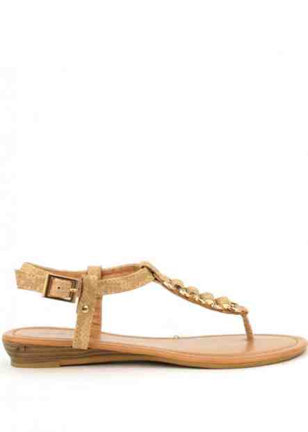 Sandále s hadím páskem Claudia Ghizzani béžové Velikost: 37