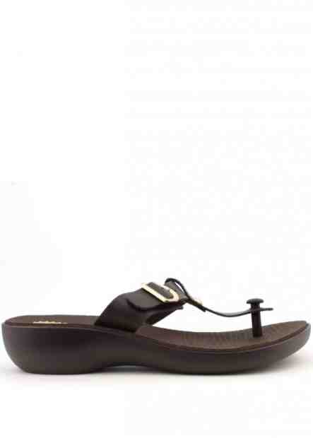 Hnědé žabky na klínku Terra &amp; Aqua Velikost: 37