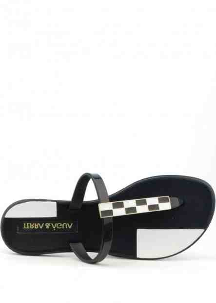 Černo bílé žabky Terra &amp; Aqua Velikost: 36