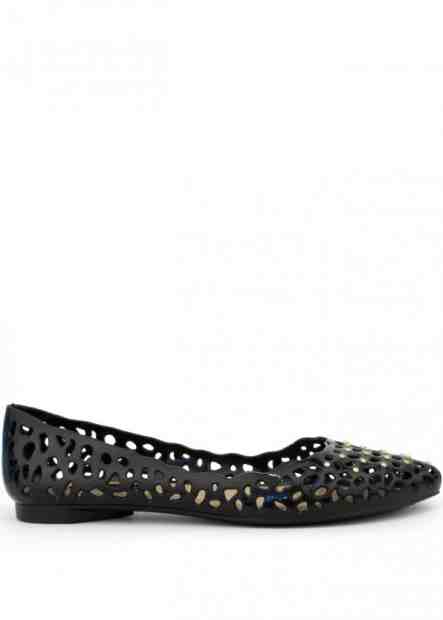 Černé děrované voňavé baleríny Terra &amp; Aqua Velikost: 36