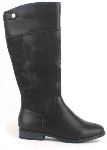 Černé kozačky s dírkováním D’Angela Velikost: 36