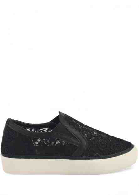 Černé krajkové nazouvací tenisky Claudia Ghizzani Velikost: 38
