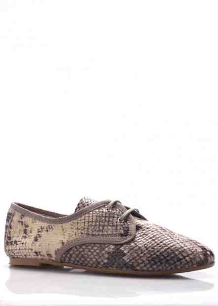 Světlé kožené polobotky s hadím vzorem Maria Jaén Velikost: 36