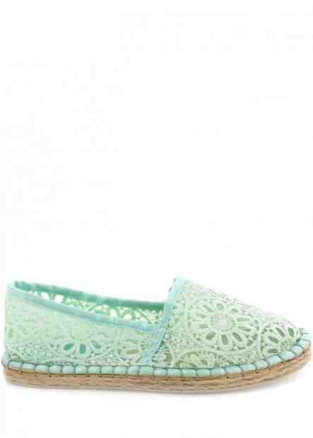 Zelenkavé espadrilky s krajkou MARIA MARE Velikost: 36