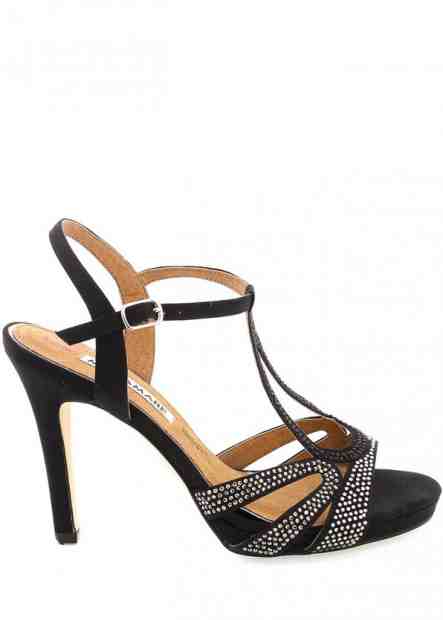 Černé zdobené páskové sandály na podpatku MARIA MARE Velikost: 37
