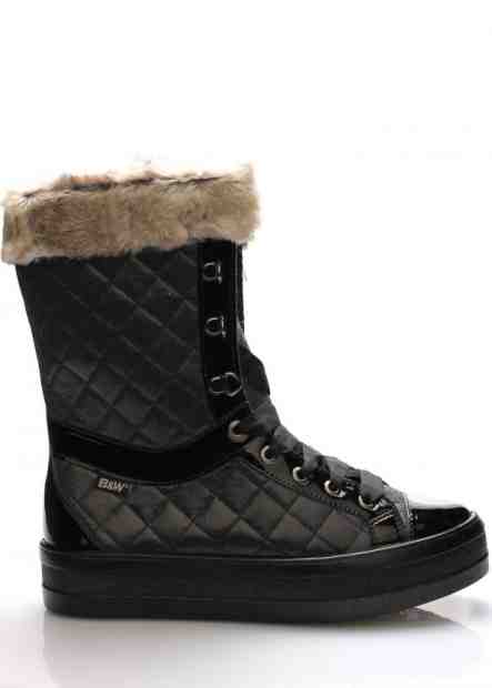 Break &amp; Walk Černé elegantní sněhule s kožíškem Break&amp;Walk Velikost: 36