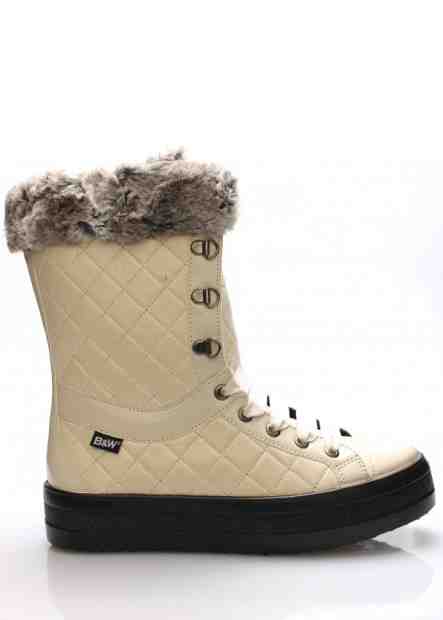 Break &amp; Walk Bílé elegantní sněhule s kožíškem Break&amp;Walk Velikost: 37