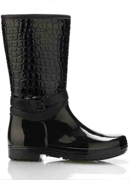 Break &amp; Walk Černé nižší krokodýlí dámské holínky Break&amp;Walk Velikost: 36