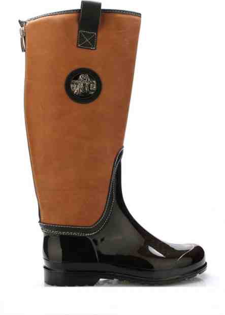 Hnědé italské holínky z pravé kůže M&amp;G Velikost: 36