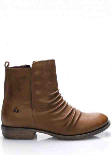 Hnědé kožené kotníkové boty Online Shoes Velikost: 37