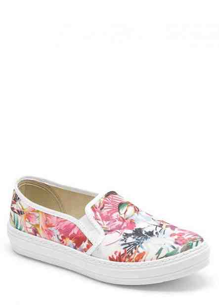 Světlé květované nazouvací tenisky Natural World Velikost: 36