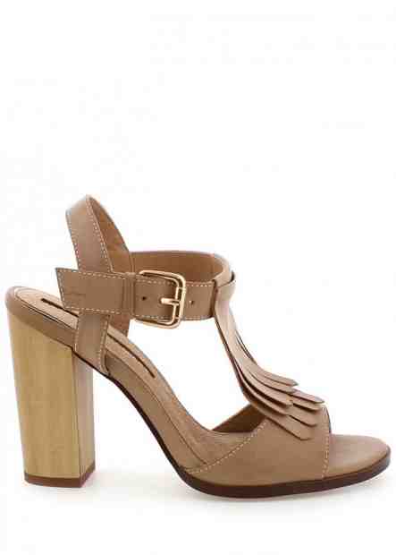 Hnědé sandály s trásněmi na podpatku MARIA MARE Velikost: 38