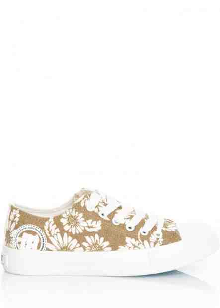 Hnědé nízké tenisky s květy MTNG Velikost: 36