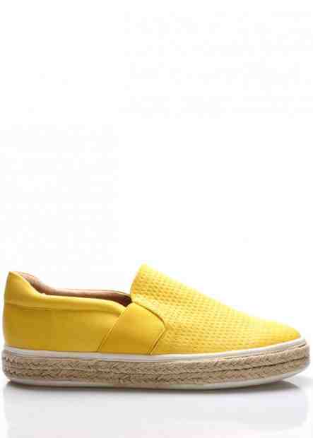 Žluté nazouvací tenisky s espadrilovou podrážkou Trendy too Velikost: 36