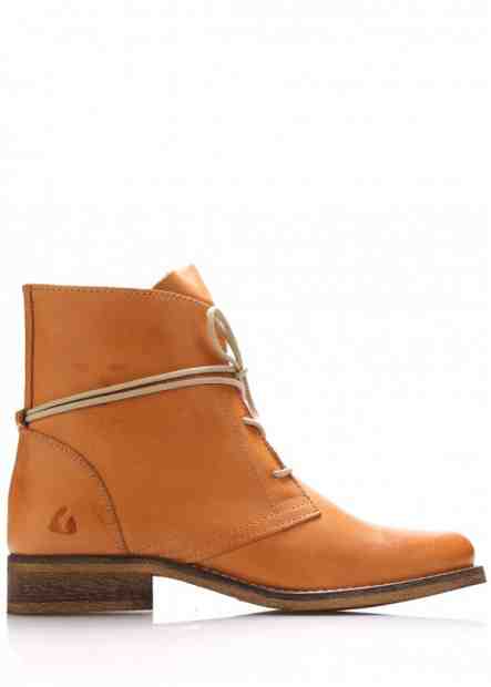 Světle hnědé kožené boty s tkaničkami Online Shoes Velikost: 38