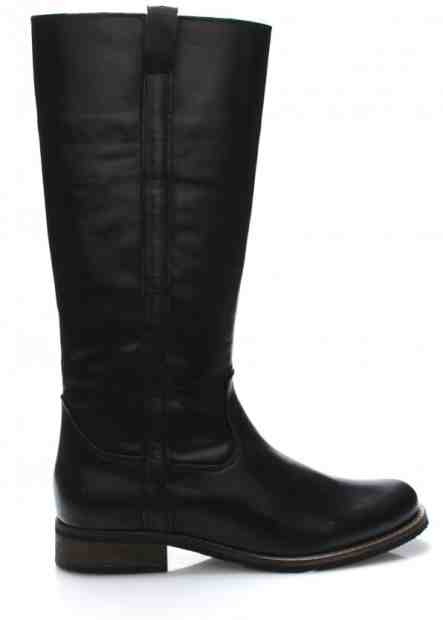 Černé kožené nižší kozačky Online Shoes Velikost: 38