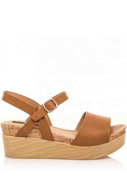 Hnědé letní sandály na dřevěné platformě MTNG Velikost: 36