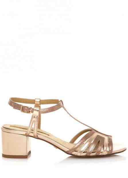 Béžové sandály na nízkém širokém podpatku Maria Mare Velikost: 36