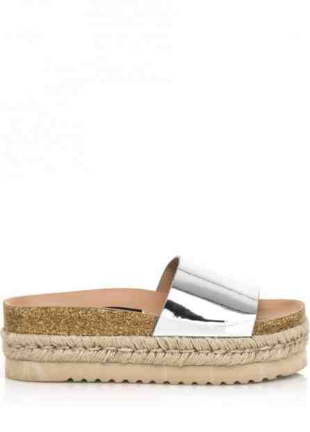 Štříbrné pantofle s espadrilovou podrážkou MTNG Velikost: 36