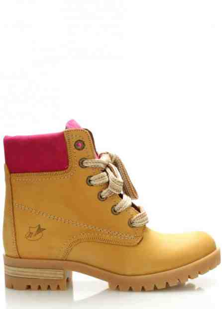 Kožené boty farmářky s růžovým lemem Roobins Velikost: 36