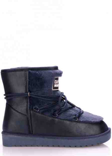 DFranklin Tmavě modré válenky s kožíškem D.Franklin Velikost: 38