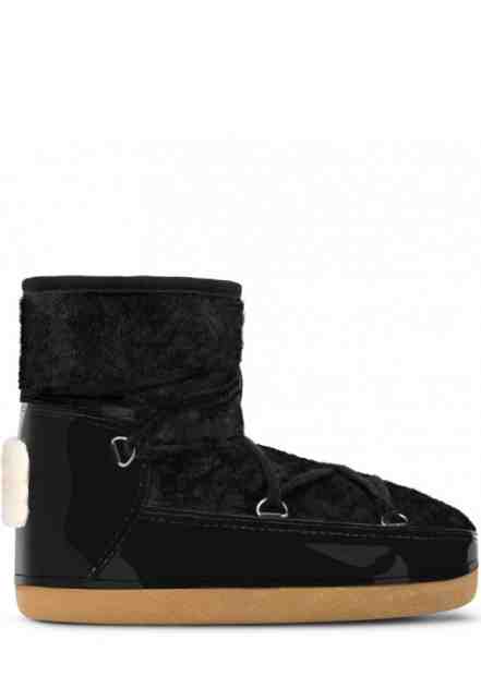 Break &amp; Walk Černé lesklé nízké válenky s kožešinou Break&amp;Walk Velikost: 35-36-37