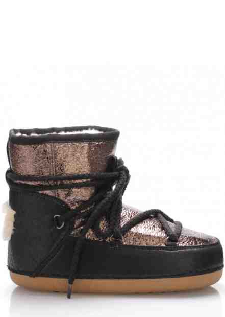 Break &amp; Walk Černé metalické nízké válenky s kožešinou Break&amp;Walk Velikost: 35-36-37