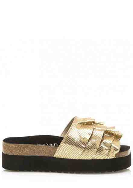 Zlaté pantofle na vysoké podrážce Sixtyseven Velikost: 36