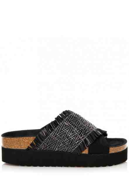 Černé pantofle na vyšší platformě Sixtyseven Velikost: 36