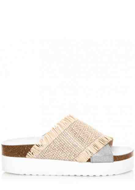 Bílo béžové pantofle na vyšší platformě Sixtyseven Velikost: 36