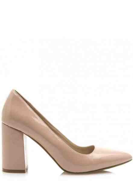 Béžové lodičky do špičky se širokým podpatkem Maria Mare Velikost: 36