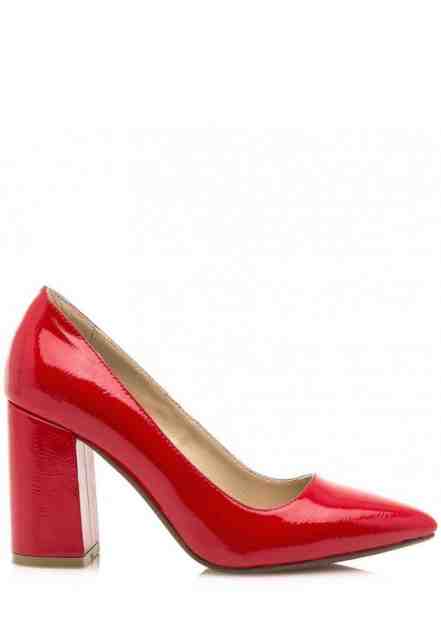Červené lodičky do špičky se širokým podpatkem Maria Mare Velikost: 36