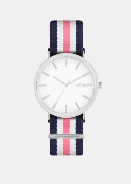 DFranklin Hodinky s modro růžovým páskem D.Franklin