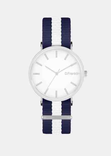 DFranklin Hodinky s modro bílým páskem D.Franklin