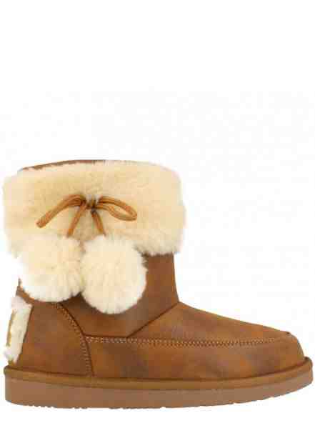 Break &amp; Walk Hnědé válenky s pompony Break&amp;Walk Velikost: 36