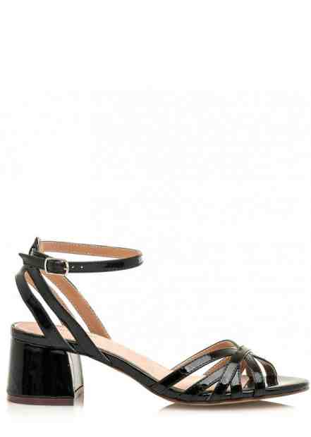 Černé sandálky s nízkým širokým podpatkem Maria Mare Velikost: 36