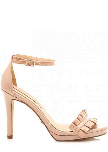 Tělově béžové sandálky na vyšším podpatku Maria Mare Velikost: 37